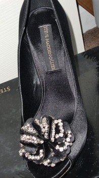 size 6 black satin Steve Madden Luxe Crown Item # 212110 :  wedding size 6 black satin steve madden luxe crown item 212110 black bridesmaids reception F9a83dc7d2133fbab84982b6fc7b004a S