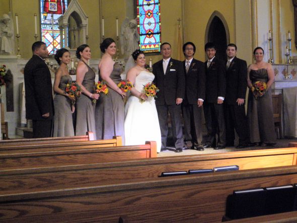 another spin on the white vs. ivory debate :  wedding groomsmen ivory white Bridal Party