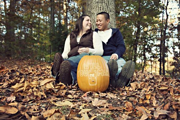 Wedding Engagement Pictures Photos : wedding pumpkin engagement fall ring Pumpkin Engagement Photo