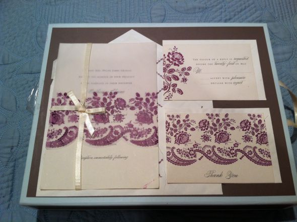 Purple and Ivory Invitation Kit for Sale wedding invitations purple ivory 