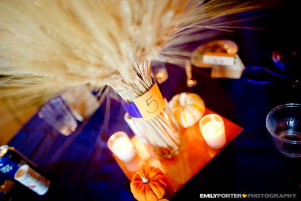 Fall centerpiece mock up wedding centerpiece pumpkins curly willow purple 