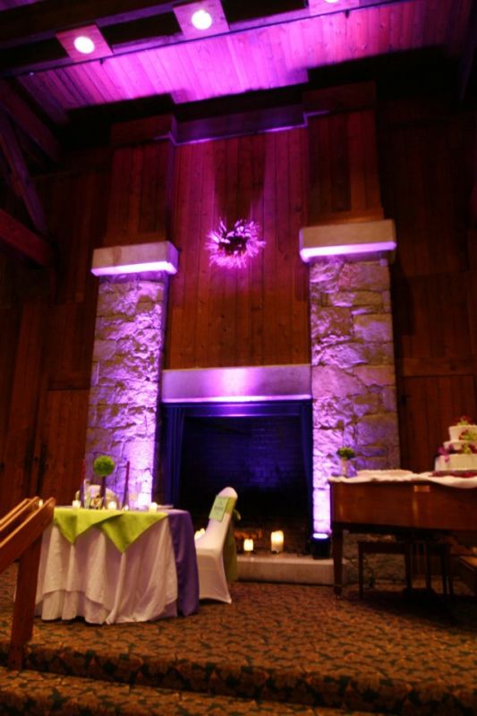 reception decor 2 wedding green purple Reception Room