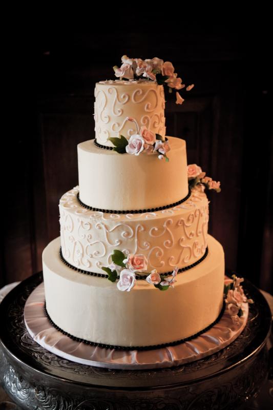 Post Your Buttercream Frosted Cakes! (Inspiration pics also welcome) :  wedding cake wedding buttercream purple Cake1