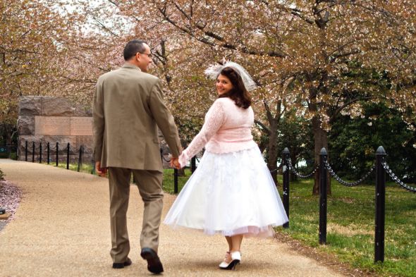 Short dresses... can I see?? :  wedding short dress Fdr Walk1small