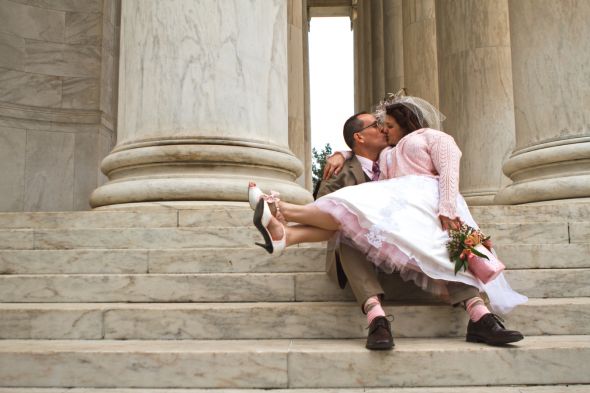 april 9th wedding -dc cherry blossoms - i survived (pro pic heavy) :  wedding dc wedding real pro jefferson memorial washington tea length cherry blossom Jeff Us Lap3small