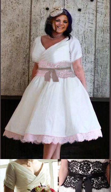 I will help you visualize your dream dress with photoshop! :  wedding photoshop help digital size alterations visualize try on dress Lace Midriff Dress