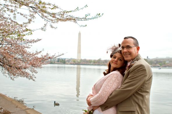 april 9th wedding -dc cherry blossoms - i survived (pro pic heavy) :  wedding dc wedding real pro jefferson memorial washington tea length cherry blossom Washsmall