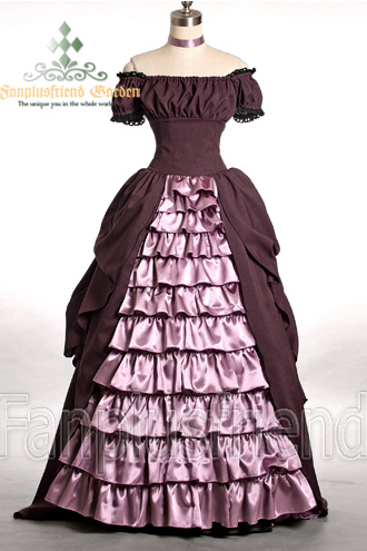 wedding Elegant Gothic Lolita Fishtail Tiered Back Dress DR00095 01