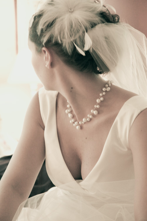 Brides who wore pearls...Let's seem em! :  wedding pearls BartschWedding 1063