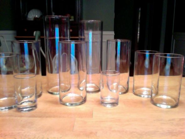 Glass Vases!!!!! :  wedding glassware center pieces flower jars reception decorations wisconsin inspiration ceremony flowers diy Photo On 2010 09 26 At 22.25
