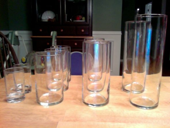 Glass Vases!!!!! :  wedding glassware center pieces flower jars reception decorations wisconsin inspiration ceremony flowers diy Photo On 2010 09 26 At 22.27 2