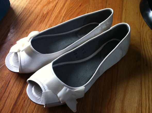 Ivory Satin Ballet Flats size 6 posted 8 months ago in Shoes