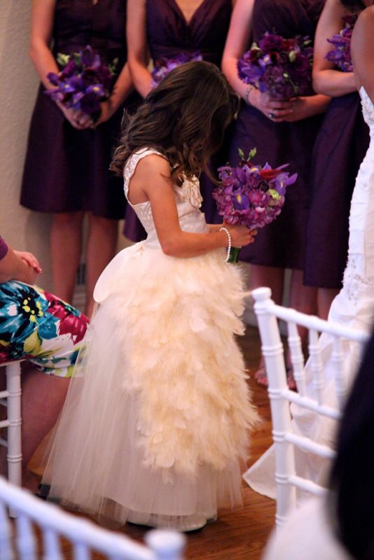 Flower girl dress! :  wedding flower girl dress feathers Wedding2 010a