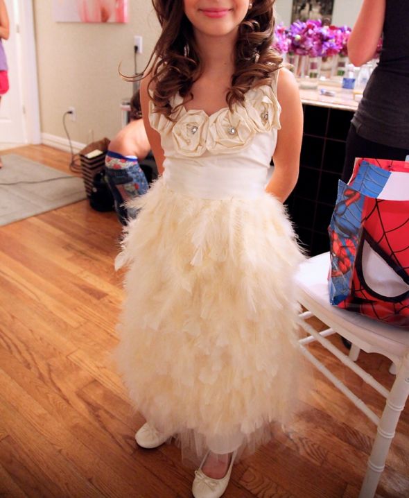 Flower girl dress! : wedding flower girl dress feathers Wedding2 055a