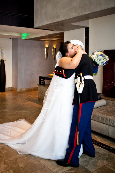 Wedding Gown Colors to Match Marine Dress Blues :  wedding wedding gowns military weddings marine weddings wedding colors 20110320 JessicaMichael 0222