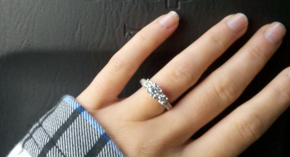 show me your three-stone e-rings! :  wedding three stone ring three stone radiant cut E Ring 03