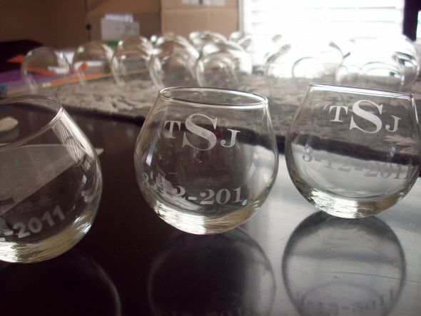 I must be crazy...... etching my own shot glasses!!!! :  wedding shot glass diy oot etching 112 03151