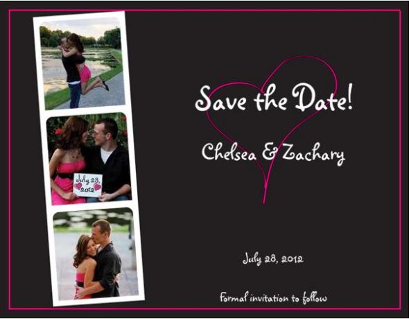 Rough Draft of Save the date wedding black pink diy Save The Dates