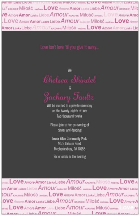 Reception only invitation help wedding black pink reception Lpaspx