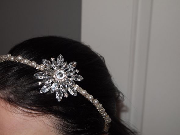 New Swarovski Crystal Wedding Headband / Tiara - Never Worn!! - $50 :  wedding swarovski crystal swarovski crystal headband swarovski crystals headband tiara white ivory silver ceremony jewelry reception P2