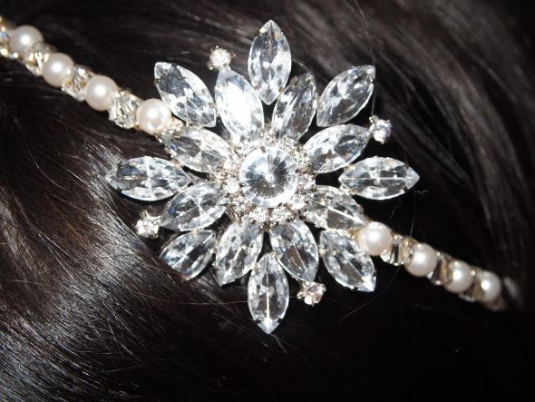 New Swarovski Crystal Wedding Headband / Tiara - Never Worn!! - $50 : wedding swarovski crystal swarovski crystal headband swarovski crystals headband tiara white ivory silver ceremony jewelry reception P4