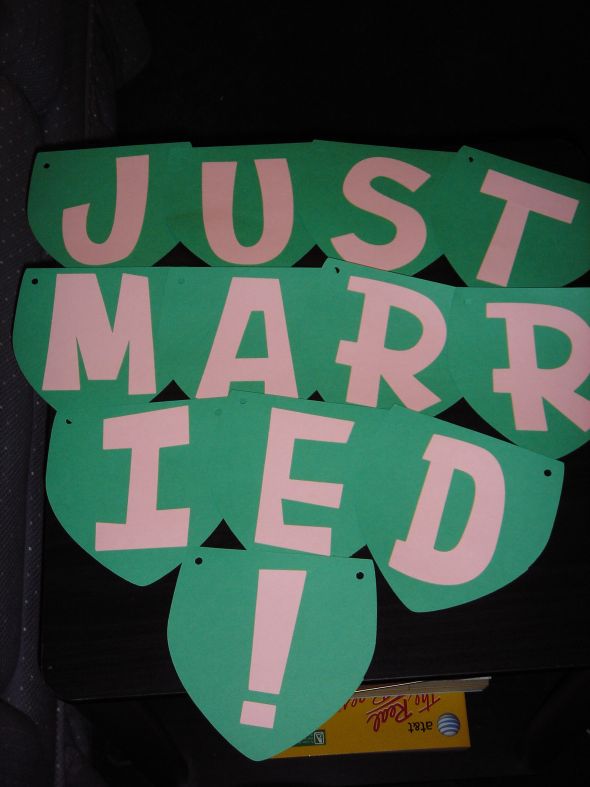 My Wedding Date Banner wedding banner just married september 1 2012 green 