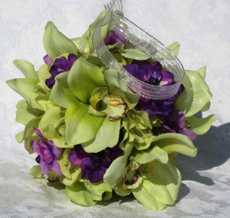 wedding purple green purple 20 72x72 Swirl embrodered organza table over 