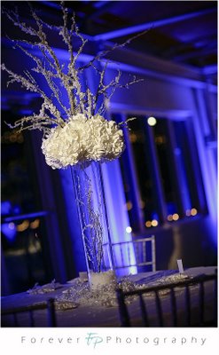 Centerpiece Trial :  wedding winter pomader grape vines diy centerpiece Winter Wedding Tall Centerpiece With Branches