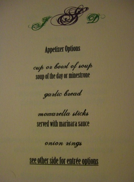 Will this be enough (on the tables)? :  wedding Menufront