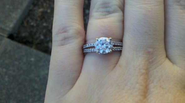 Can I see your split shank ering with band? :  wedding split shank 1289432950978