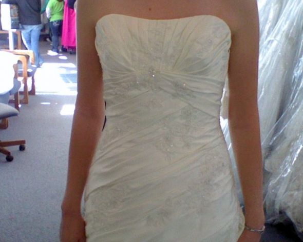Anyone with a Mori Lee dress? :  wedding mori lee bubble hem strapless wedding dress Dress2 74534
