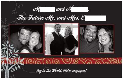 Announcing engagement in a Christmas card... : wedding christmas engagement Card Edit