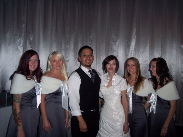 Got some pics back from wedding guests... : wedding ceremony reception flowers centerpiece crystals winter dress bridesmaids 171135 10150091354531353 516656352 6602929 7830440 O