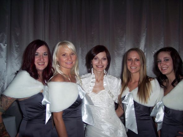 Got some pics back from wedding guests... : wedding ceremony reception flowers centerpiece crystals winter dress bridesmaids 171135 10150091354536353 516656352 6602930 7767968 O