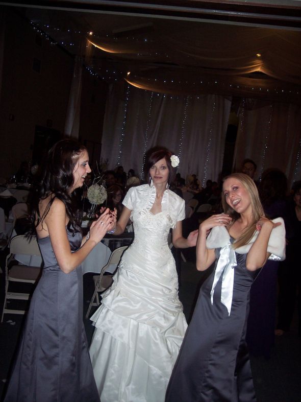 Got some pics back from wedding guests... : wedding ceremony reception flowers centerpiece crystals winter dress bridesmaids 171532 10150091353926353 516656352 6602918 8067025 O
