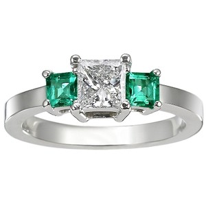 Post Your E-Ring! :  wedding ring e ring engagement engagement ring e wedding wedding ring wedding band wedding set setting set band diamond gem stone plain bling 18kW .75Princess .50Emeraldss 4300