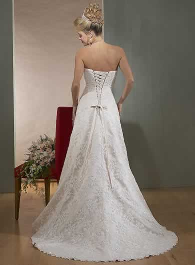 does my corset back dress look too big to you? :( [PICS!] :  wedding corset alterations tight small too help first fitting Grace J857b
