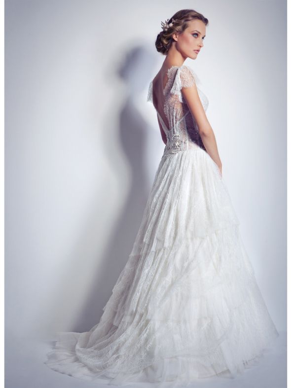 Post your tiered lace dress! :  wedding tiered lace tiered lace ruffles tiered ruffle Marina K Aether