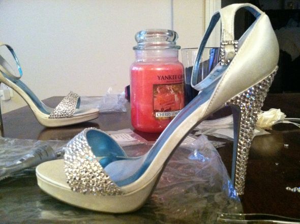 teal bling wedding shoes 