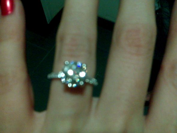 Share pictures of your ring and state your ring/diamond size! : wedding ring size diamond size carat pictures rings diamonds carats finger 65 1 1 carat wave custom emerald cut 2