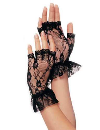 black and white wedding gloves
