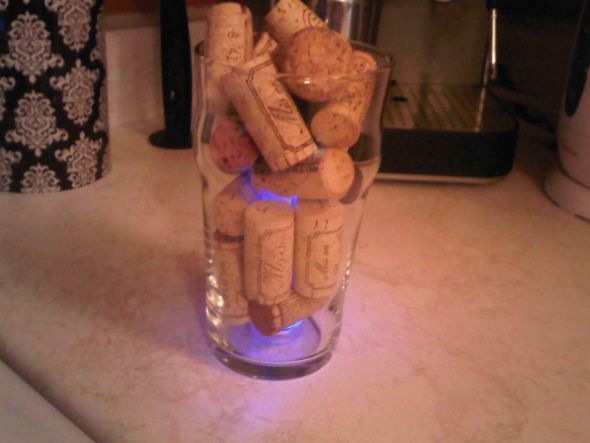 Ideas for Centrepieces with Tall Cylinder Vases : wedding autumn fall wine theme centrepieces vases cylinder vases tall vases ideas Cork With Blue Light