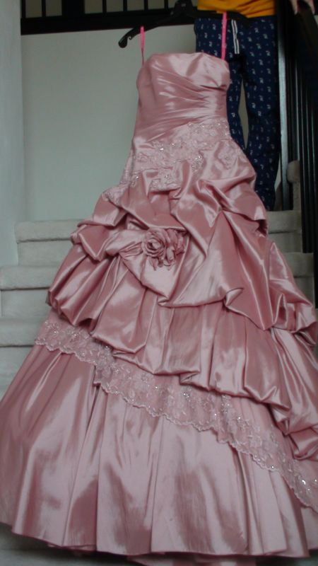 a pink wedding dress? :  wedding wedding dress brown pink and green pink wedding dress chocolate bridesmaid tulips spring weddi DSC00296
