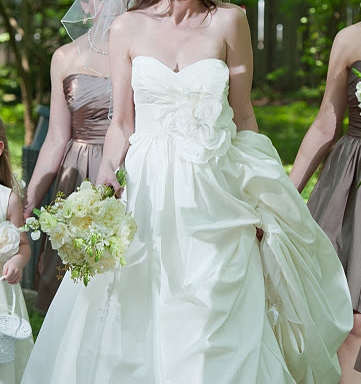 Please help decide! Flower or no flower? Pictures too. :  wedding wtoo watters mimi Dress4