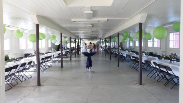 Green and white paper lanterns! :  wedding paper lanterns decor rustic barn green white reception decoration 270782 904972585577 5610643 42653291 1024805 N