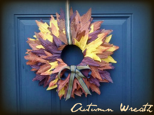 DIY Friday :  wedding diy features Downsized 0905001732 Fall Autumn Wreath [Easy and budget friendly!] :  wedding wreath fall leaves autumn brown gold orange red yellow ceremony flowers diy Downsized 0905001732 