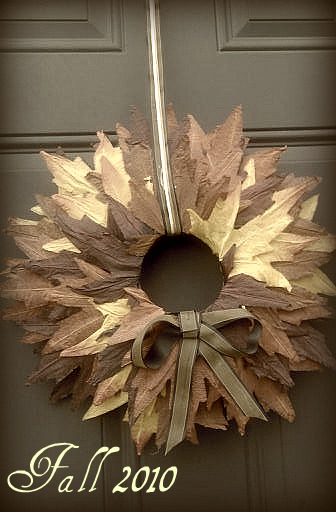 Fall Autumn Wreath [Easy and budget friendly!] :  wedding wreath fall leaves autumn brown gold orange red yellow ceremony flowers diy Downsized 0905001732a