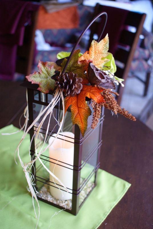 Show me your fall centerpieces :  wedding Lantern 3