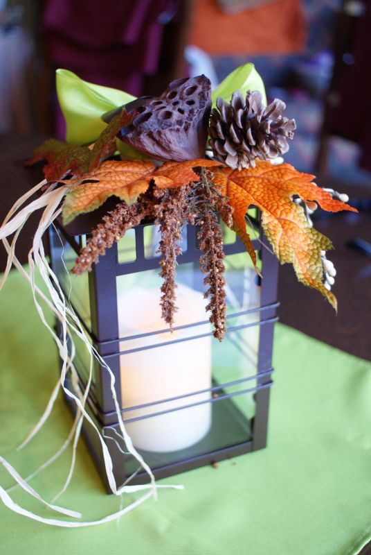 Show me your fall centerpieces :  wedding Lantern 8