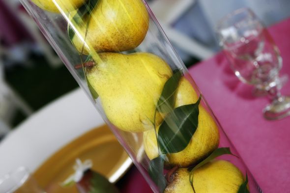38 Decorative Pears $2 Each :  wedding reception green pear flowers light tall vase inspiration diy Pear 1